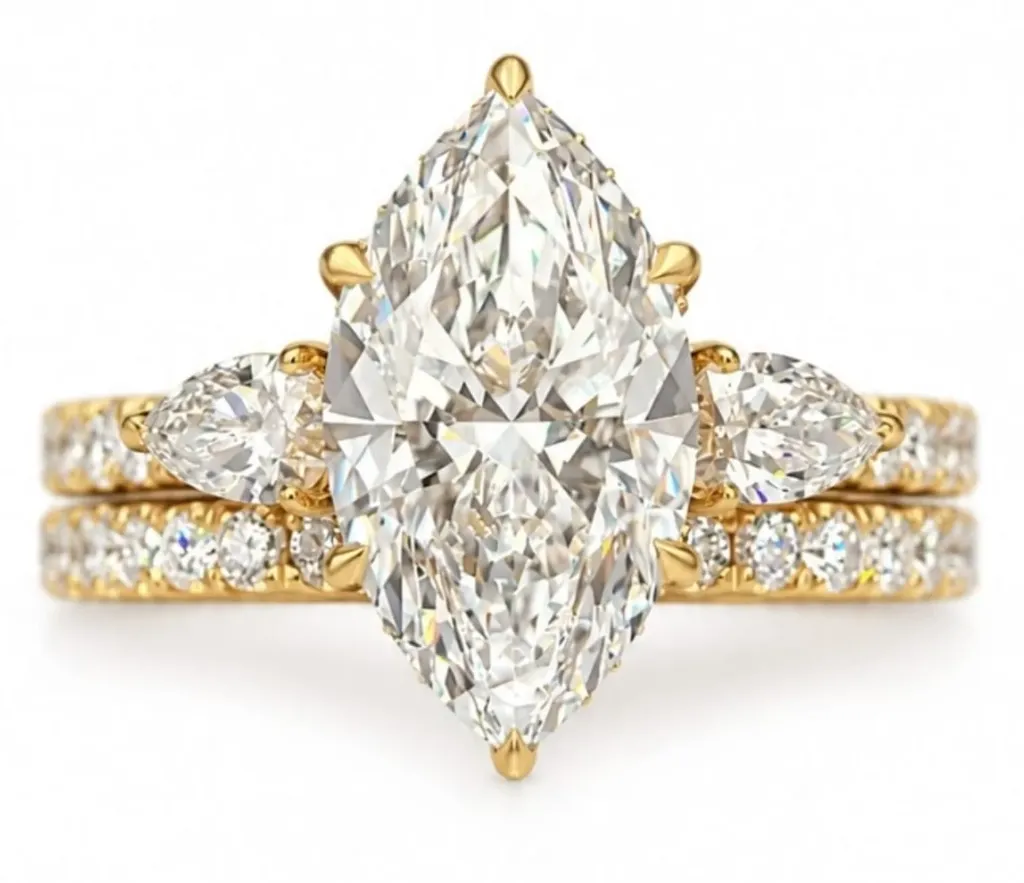 Badra marquise diamond ring in 3D